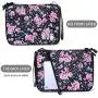 Universal Electronics Accessories Organizer, Waterproof Portable Cable Organizer Bag,Travel Gear Carry Bag for Cables (L, Black) (Flower, L)