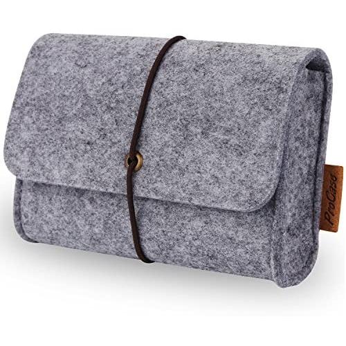 ProCase Felt Storage Case Bag Accessories Organizer for MacBook Laptop Mouse Power Adapter Cables Computer Electronics Cellphone Accessories Charger SSD HHD -Silver Grey
