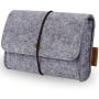 ProCase Felt Storage Case Bag Accessories Organizer for MacBook Laptop Mouse Power Adapter Cables Computer Electronics Cellphone Accessories Charger SSD HHD -Silver Grey