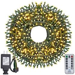 Haynery 500 LED Christmas String Lights 164FT Extendable with Remote, Outdoor Indoor Plug in Twinkle Lights for Christmas Tree Party Garden Decoration, Warm White