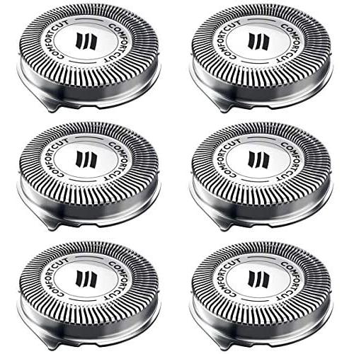 SH30 Replacement Heads for Philips Norelco Series 3000, 2000, 1000 Shavers and S738 Click and Style, ComfortCut Shaving Heads 6 Pack