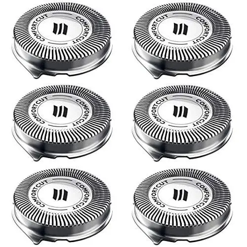 SH30 Replacement Heads for Philips Norelco Series 3000, 2000, 1000 Shavers and S738 Click and Style, ComfortCut Shaving Heads 6 Pack