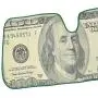 Hundred Dollar Bill Benjamin Franklin Front Windshield Sun Shade - Accordion Folding Auto Sunshade for Car Truck SUV - Blocks UV Rays Sun Visor Protector - Keeps Your Vehicle Cool - 58 x 28 Inch