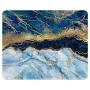 ITNRSIIET Gaming Mouse Pad with Stitched Edges, Premium-Textured Mouse Mat Pad, Non-Slip Rubber Base Mousepad for Laptop, Computer & PC, 10.2×8.3×0.12 inches, Blue Cracked Marbling