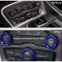 Challenger/Charger Control Knob Covers，Custom Fit Volume AC Radio Switch Button Decal Trim Rings Set of 3 - Compatible with Dodge Challenger/Charger (2015-UP) - Blue