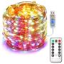 Darineey USB LED Fairy String Light Multi-Colors 8 Modes with Remote Control Timer 33ft 100 LED Mini Flexible Copper Twinkle Lights for Christmas Bedroom Wedding Party Indoor Outdoor
