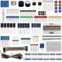 Keywishbot Electronic Component Base Fun Kit Bundle with Breadboard Cable Resistor,Capacitor,LED,Potentiometer for Arduino Development Board R3,MEGA2560, Raspberry Pi