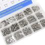 M3 x 4/6/8/10/12/14/16/18/20 mm Screw Assortment Kit 304 Stainless Steel Phillips Pan Head Machine Screws Bolts Nuts Lock Flat Washers with Storage Box - 810 Pieces