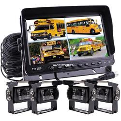 Camnex Backup Camera System 9 inch TFT LCD Monitor Quad Split Screen Rear View Camera Kit Harvester Camera Truck Camera Caravan Camera