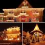 Extendable 82FT 200 LED Christmas String Lights Outdoor/Indoor, Waterproof Christmas Tree Lights with 8 Modes Fairy Twinkle Lights for Party, Wedding, Patio, Garden, Home (Warm White)