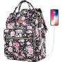 Laptop Backpack for Women, 15.6-Inch Stylish School Backpack with USB Charging Port RFID Anti Theft Water Resistant Casual Daypack Travel Backpacks Purse for Business Travel Gifts,Flower Laptop Backpack for Women, 15.6-Inch Stylish School Backpack with USB Charging Port RFID Anti Theft Water Resistant Casual Daypack Travel Backpacks Purse for Business Travel Gifts,Flower