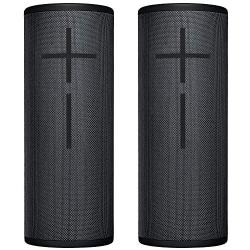 2-Pack Ultimate Ears UE MEGABOOM 3 Bluetooth Wireless Speaker - Waterproof Big Portable Stereo Audio System with Extra Bass - Eco Friendly Packaging - Night Black