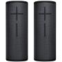2-Pack Ultimate Ears UE MEGABOOM 3 Bluetooth Wireless Speaker - Waterproof Big Portable Stereo Audio System with Extra Bass - Eco Friendly Packaging - Night Black