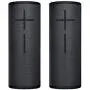 2-Pack Ultimate Ears UE MEGABOOM 3 Bluetooth Wireless Speaker - Waterproof Big Portable Stereo Audio System with Extra Bass - Eco Friendly Packaging - Night Black
