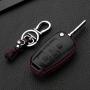 M.JVisun Men Women Genuine Leather Key Fob Cover for Audi A1 A3 A4 A6 A8 Quattro Q2 Q3 Q7 R8 RS3 RS6 S3 S6 TT TTS Key, Car Remote Key Case Pouch Bag with Key Ring Kit Keychain Holder Hook - Black
