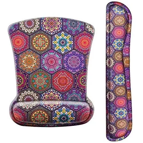 FF1 Non Slip Memory Foam Mouse Pad Wrist & Keyboard Support Wrist Rest for Office, Computer, Laptop & Mac - Durable & Comfortable & Lightweight for Easy Typing & Pain Relief-Ergonomic Support