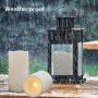 Weatherproof Flameless Candles with 6 H Timer-1000 Hours Long Battery Life, Waterproof Battery Operated Flickering LED Pillar Candles for Outdoor Party Decor and Gifts.（ 4'' 5'' 6'' Ivory)