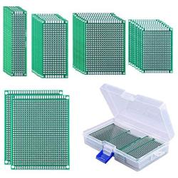 AUSTOR 36 Pcs Double Sided PCB Board Prototype Kit 5 Sizes Universal Printed Circuit Protoboard with Free Box for DIY Soldering and Electronic Project