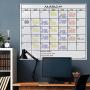 Jumbo Dry Erase Laminated Wall Calendar, Huge 36 Inch by 48 Inch Size, Monthly Planner for Home Office Classroom, Large Date Boxes, Reusable PET Film, Never Folded, 5 Markers, 8 Tacks, 1 Eraser