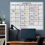 Jumbo Dry Erase Laminated Wall Calendar, Huge 36 Inch by 48 Inch Size, Monthly Planner for Home Office Classroom, Large Date Boxes, Reusable PET Film, Never Folded, 5 Markers, 8 Tacks, 1 Eraser