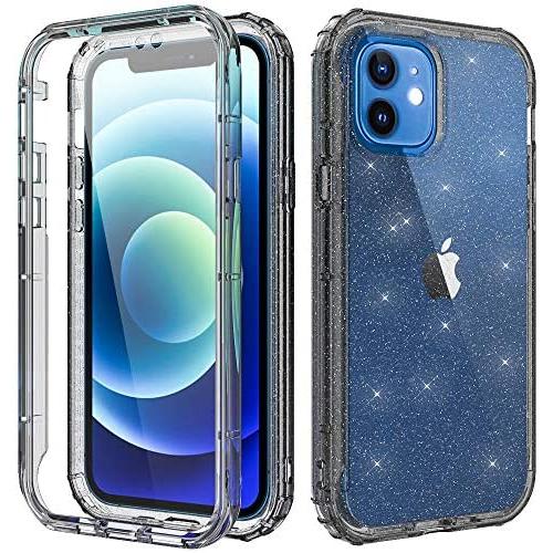 Cyberowl Compatible with iPhone 12 Case/iPhone 12 Pro Case 6.1 inch with Built-in Screen Protector Full-Body Rugged Slim Fit Shockproof Hard Plastic & Soft TPU Resistant Cover (GW09 Glitter Black) Cyberowl Compatible with iPhone 12 Case/iPhone 12 Pro Case 6.1 inch with Built-in Screen Protector Full-Body Rugged Slim Fit Shockproof Hard Plastic & Soft TPU Resistant Cover (GW09 Glitter Black)