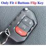 Qty(2) Alegender Black Purple Slilicone 4-Buttons Flip Key Fob Cover Case Holder Remote Bag Protector Fit for 2018 2019 2020 Wrangler JL Gladiator JT 68292944AA