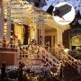 95FT 240LED Christmas Decorations Lights, Waterproof Twinkle Lights, Indoor/Outdoor Christmas Lights, 8 Mode Clear Wire Mini Lights for Christmas Trees Wedding Festival Party Decoration (Warm White)