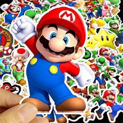 Super M_Ario Bros Stickers for Water Bottles 50 Pack Cute,Waterproof,Aesthetic,Trendy Stickers for Teens,Girls Perfect for Waterbottle,Laptop,Phone,Travel Extra Durable Vinyl (M_Ario )
