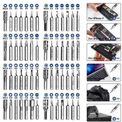 GANGZHIBAO Screwdriver Set for Computer, PC,Phone,iphone,Macbook,61 in 1 with 56 Bits Screwdriver Kit, Pentalobe Scewdriver T5, T6 Screwdrivers Repair Tool Kit with Anti-Static Wrist Strap