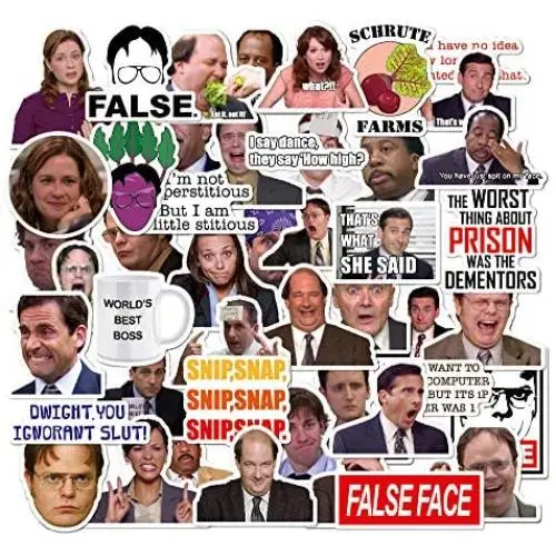 The Office Stickers Pack of 50 Stickers - The Office Stickers for Laptops, The Office Laptop Stickers, Funny Stickers for Laptops, Computers, Hydro Flasks (The Office-A)