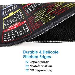 Mouse Pad with Stitched Edge, Computer Mouse Pad with Non-Slip Rubber Base, Mouse Pads for Computers Laptop Mouse 9.6x7.9x0.1 inch, 2021 (Calendar Black)