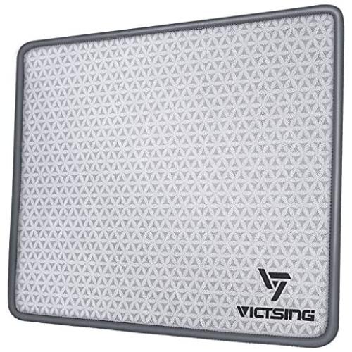 VicTsing Mouse Pad with Stitched Edge, Premium-Textured Mouse Mat, Non-Slip Rubber Base Mousepad for Laptop, Computer & PC, 10.2×8.3×0.08 inches, Grey