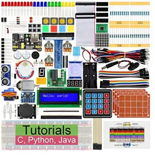 Freenove Ultimate Starter Kit for Raspberry Pi 4 B 3 B+ 400, 434-Page Detailed Tutorials, Python C Java Code, 223 Items, 57 Projects, Solderless Breadboard