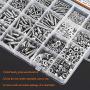 HELIFOUNER 1280 Pieces Button Head Socket Cap Screw Bolts, Flat Washers and Nuts Assortment Kit, Stainless Steel 304, Full Thread (M2 M3 M4 M5)
