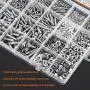 HELIFOUNER 1280 Pieces Button Head Socket Cap Screw Bolts, Flat Washers and Nuts Assortment Kit, Stainless Steel 304, Full Thread (M2 M3 M4 M5)