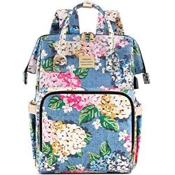 Laptop Backpack,15.6 Inch Stylish College School Backpack with USB Charging Port,Water Resistant Casual Daypack Laptop Backpack for Women/Girls/Business/Travel (Flower2)