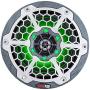 DS18 CF8 Carbon Fiber Marine Speaker - 8'', 2-Way, 450W Max, 150W RMS, 100% UV Stable, IP65 Marine Grade Specs, 4 Ohms, Integrated RGB LED Lighting - for All Elements, UTV, ATV & Jeeps (2 Speakers)