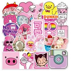 Water Bottle Sticker Pack 100 PCS Cutie Pink Laptop Computer Vinyl Stickers Waterproof Trendy Stickers for Teens Girls Boys for Laptop Stickers Motorcycle Bicycle Skateboard Luggage Phone