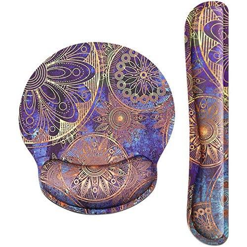Keyboard Wrist Rest Pad and Mouse Pad Wrist Support, Ergonomic Raised Memory Foam, Non Slip PU Rubber Base [Pain Relief] for Office, Computer, Laptop, Typist, Gamer