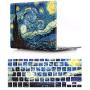 HRH 2 in 1 Starry Night Laptop Body Shell Protective Hard Case Cover and Matching Silicone Keyboard Cover for MacBook Old Pro 13'' Inch with CD-ROM Drive (A1278),Release Early 2012/2011/2010/2009/2008