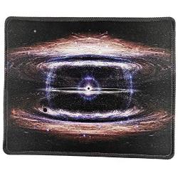 Mouse Pad with Stitched Edge, Computer Mouse Pad with Non-Slip Rubber Base, Mouse Pads for Computers Laptop Mouse 9.6x7.9x0.1 inch, Galaxy (Black Hole)