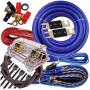 Complete 5000 Watts Gravity 0 Gauge Amplifier Installation Wiring Kit Amp PK1 0 Ga Blue - 250A + 300A Fuse Included - Perfect for Car/Truck/Motorcycle/RV/ATV