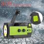 [2021 Newest] Emergency-Hand-Crank-Radio,4000mAh Portable Weather Solar Radios with Motion Sensor Reading Lamp,3 Gear LED Flashlight,SOS Alarm,Cell Phone Charger,AM/FM/NOAA (Green)
