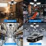 LED Garage Lights, 80W Deformable LED Garage Close to Ceiling Light 8000LM Shop Lights with 3 Adjustable Panels Support E26 / E27 Screw Socket for Garage Workshop Basement