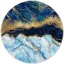 ITNRSIIET [20% Larger] Mouse Pad with Stitched Edge Premium-Textured Mouse Mat Waterproof Non-Slip Rubber Base Round Mousepad for Laptop PC Office 8.7×8.7×0.12 inches, Blue Cracked Marbling