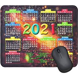 Mouse Pad with Stitched Edge, Computer Mouse Pad with Non-Slip Rubber Base, Mouse Pads for Computers Laptop Mouse 9.6x7.9x0.1 inch, 2021 Galaxy Calendar (Calendar Nebula)