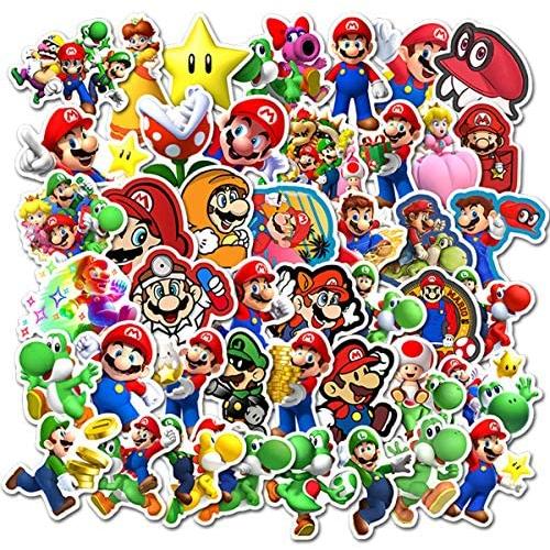 Super M_Ario Bros Stickers for Water Bottles 50 Pack Cute,Waterproof,Aesthetic,Trendy Stickers for Teens,Girls Perfect for Waterbottle,Laptop,Phone,Travel Extra Durable Vinyl (M_Ario )