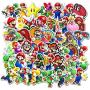 Super M_Ario Bros Stickers for Water Bottles 50 Pack Cute,Waterproof,Aesthetic,Trendy Stickers for Teens,Girls Perfect for Waterbottle,Laptop,Phone,Travel Extra Durable Vinyl (M_Ario )