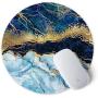 ITNRSIIET [20% Larger] Mouse Pad with Stitched Edge Premium-Textured Mouse Mat Waterproof Non-Slip Rubber Base Round Mousepad for Laptop PC Office 8.7×8.7×0.12 inches, Blue Cracked Marbling