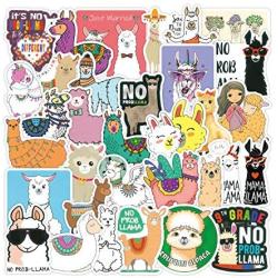 100 PCS Alpaca Water Bottle Sticker Pack Laptop Computer Vinyl Stickers Waterproof Trendy Stickers for Teens Girls Boys for Laptop Stickers Motorcycle Bicycle Skateboard Luggage Phone